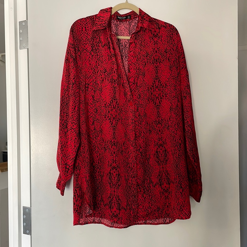 Oversized snake print nasty gal shirt dress